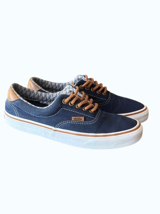 Vans Shoes - Vans Navy Blue Canvas Sneakers Women’s Size 8 Casual Lace-U Streetwear Low Top